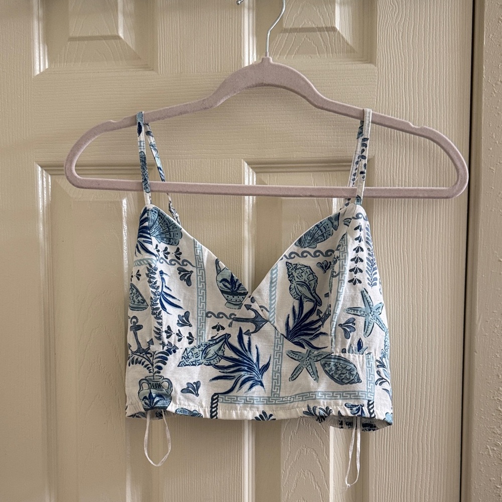 Blue and white summer tank